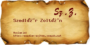 Szedlár Zoltán névjegykártya